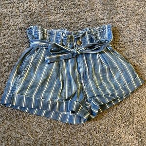American Eagle Outfitters Striped Paper-bag Shorts